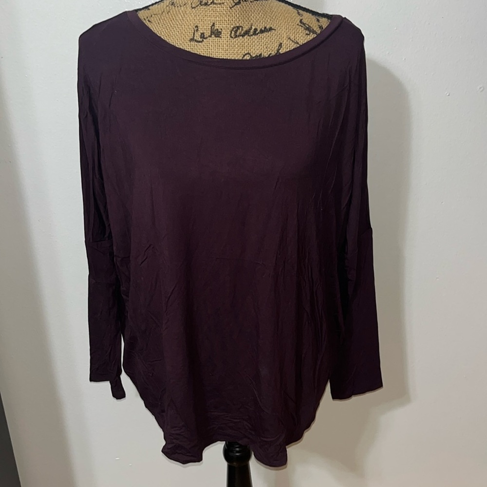 Express Purple Relaxed Long Sleeve Top L